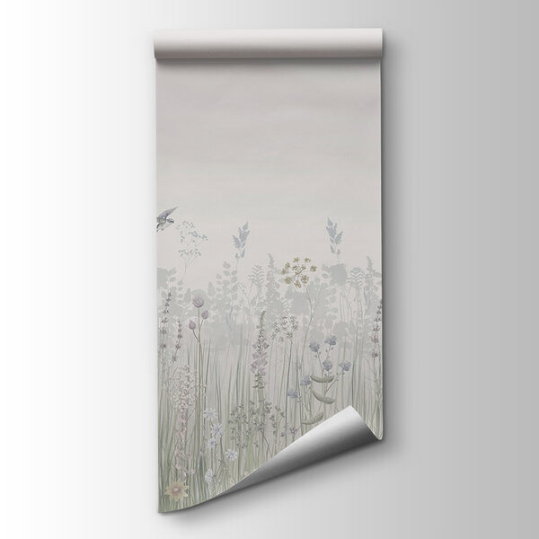 Field of flowers and birds Field of flowers and birds