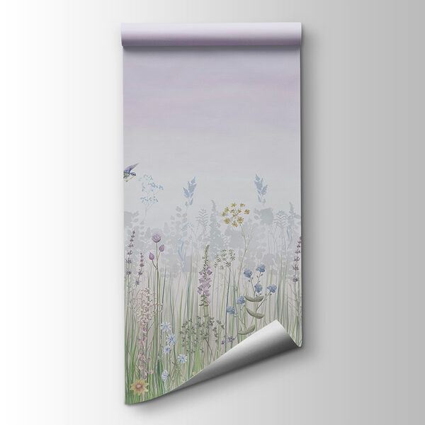 Field of flowers and birds Field of flowers and birds