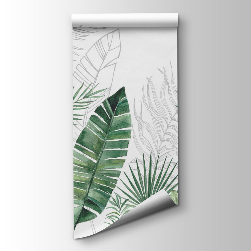 Group of green leaves and cactuses