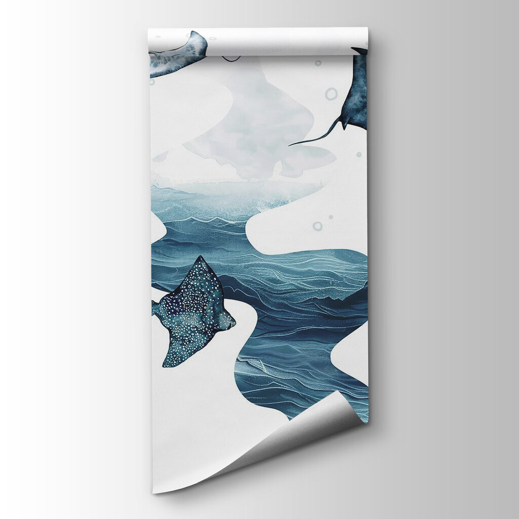 Group of stingrays in the water