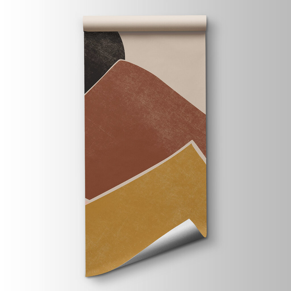 Landscape with palm trees and mountains