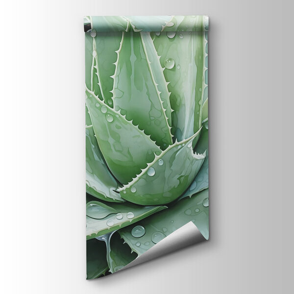 Vibrant aloe with refreshing raindrops Vibrant aloe with refreshing raindrops