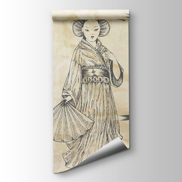 Drawing of a woman in a kimono