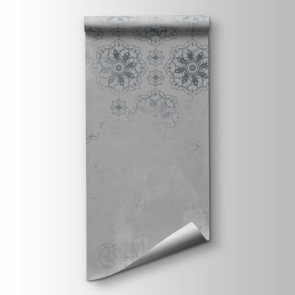 Grey and white wallpaper with a pattern