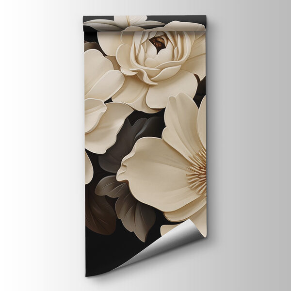 Group of white flowers with brown leaves