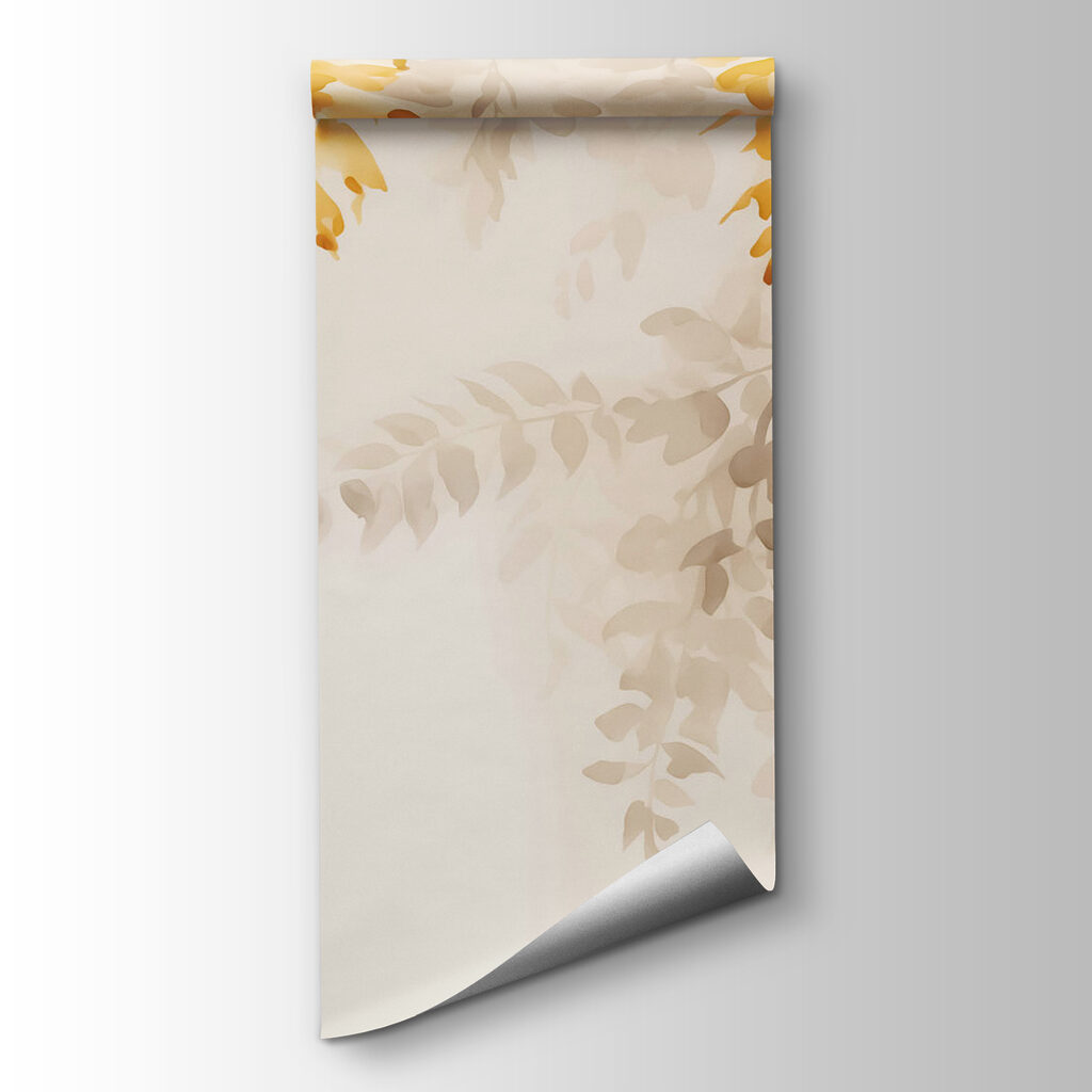 Yellow and gray leaves on a white background Yellow and gray leaves on a white background