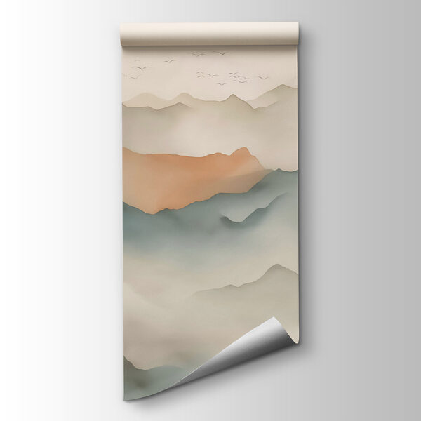 Landscape of mountains with clouds