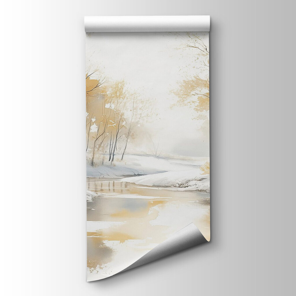 River with snow and trees