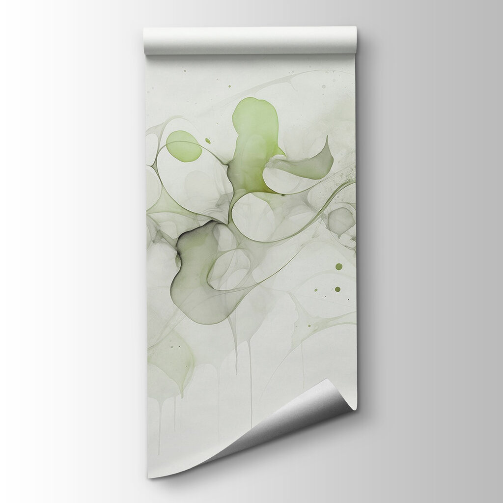 Fluid shapes and gentle green tones