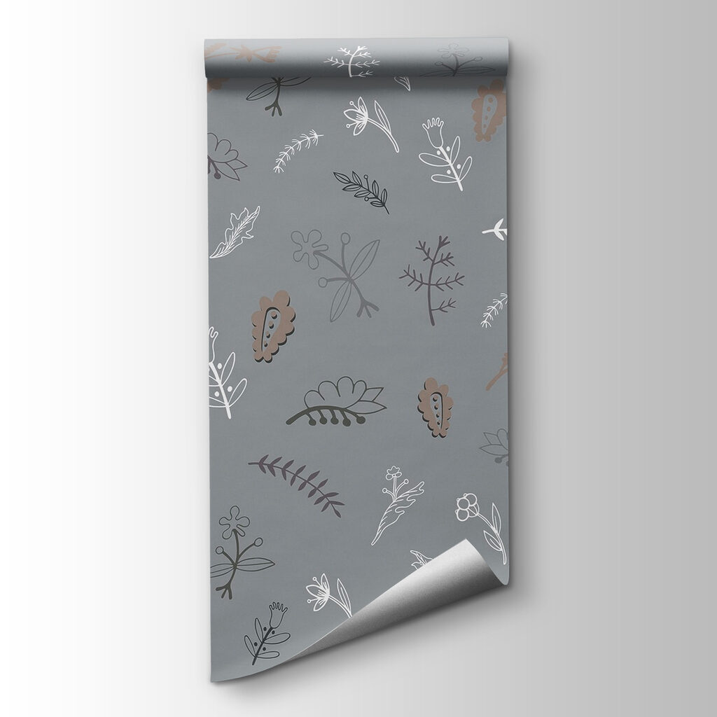 Pattern of flowers and leaves