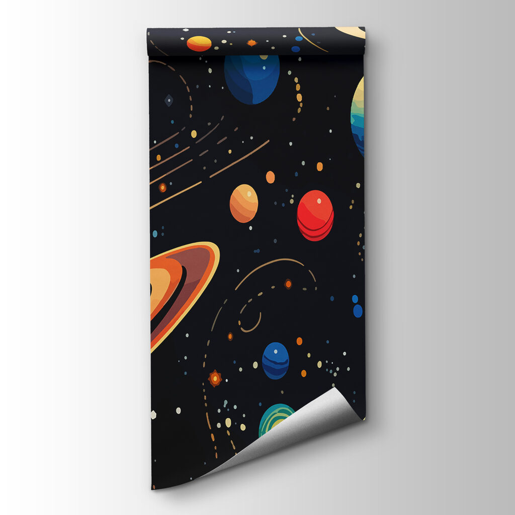 Colorful planets and stars Colorful planets and stars