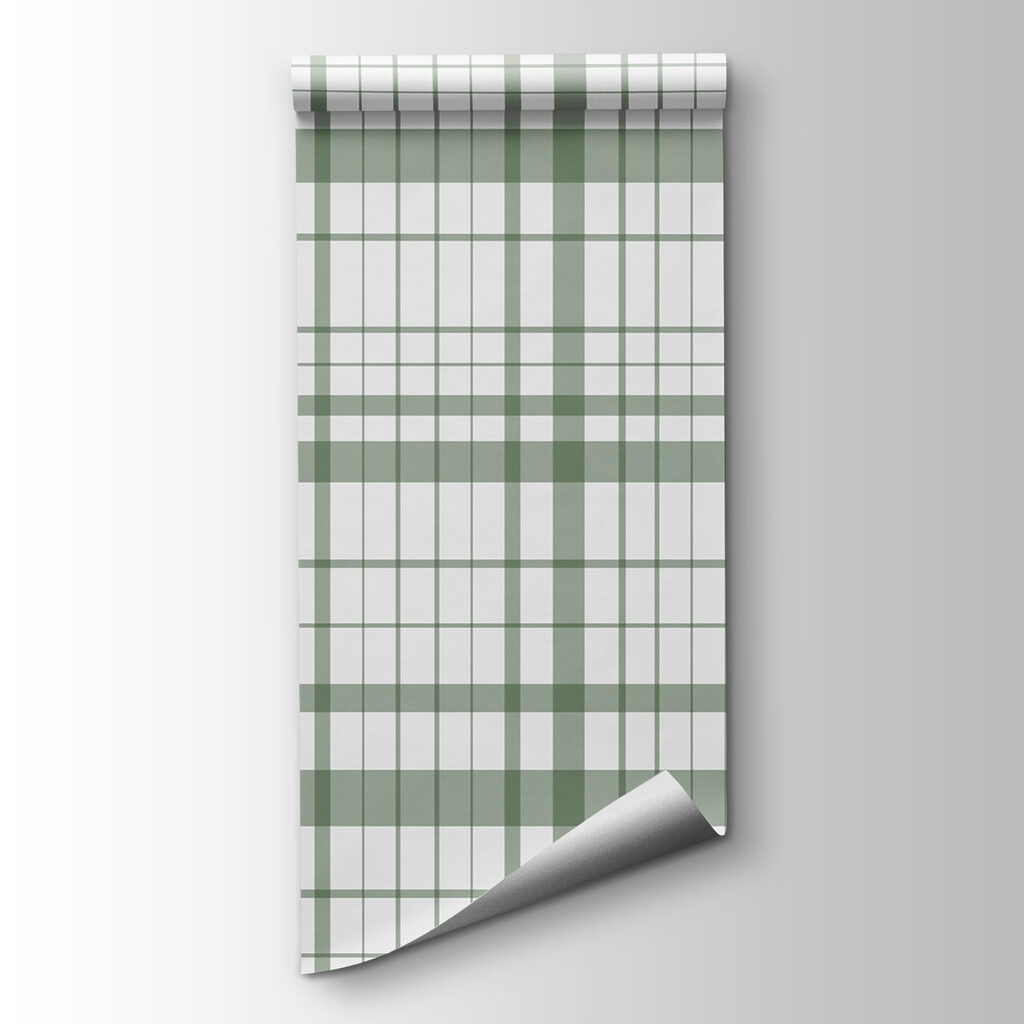 Green and white plaid