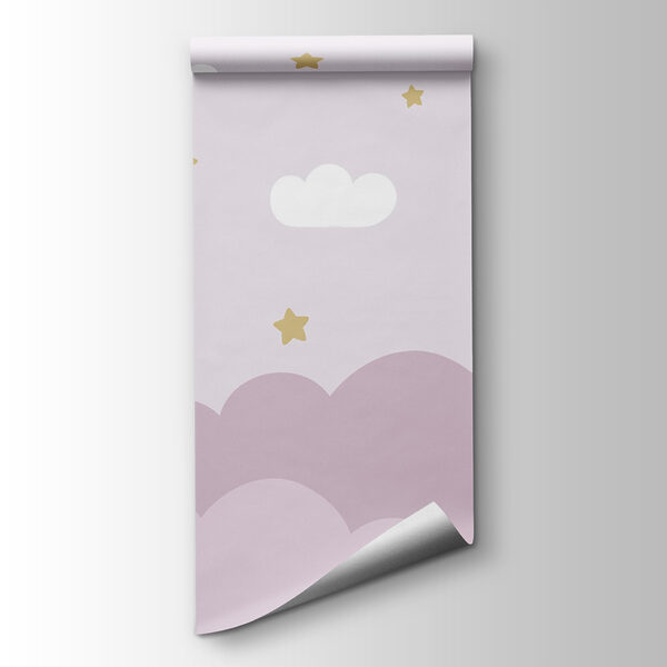 Cartoon elephant and moon in a balloon