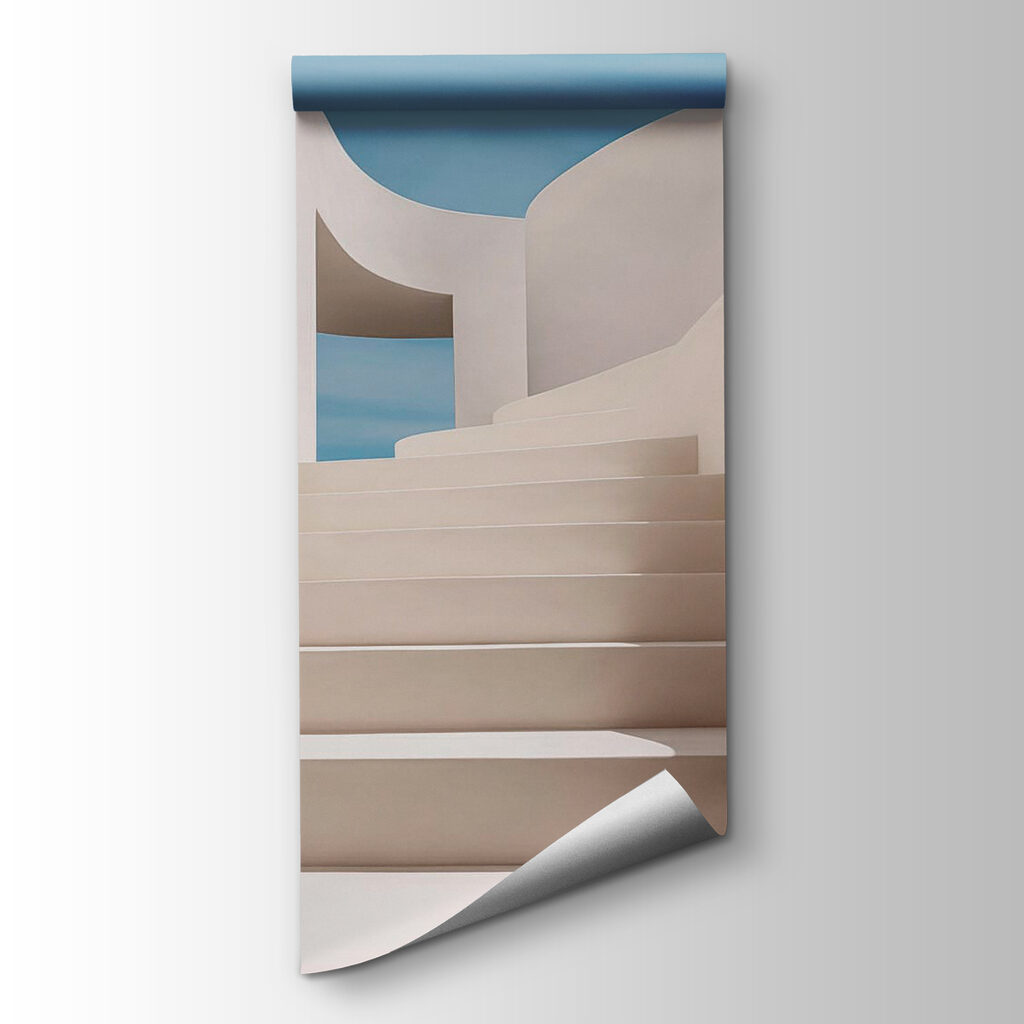 White staircase with a blue sky White staircase with a blue sky