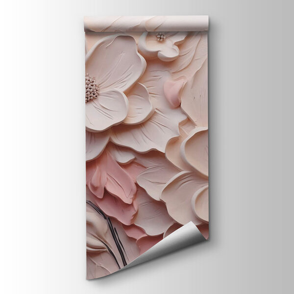 White and pink flowers on a white surface