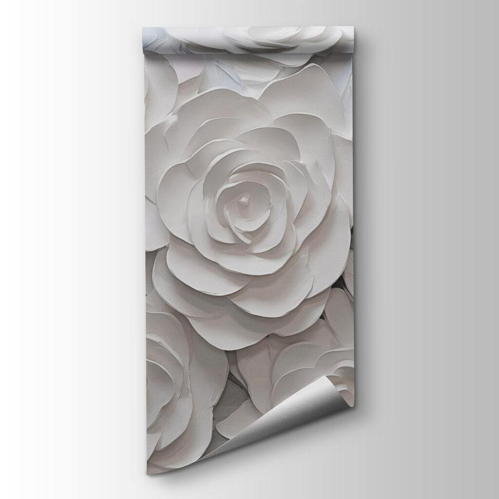 Group of white paper flowers