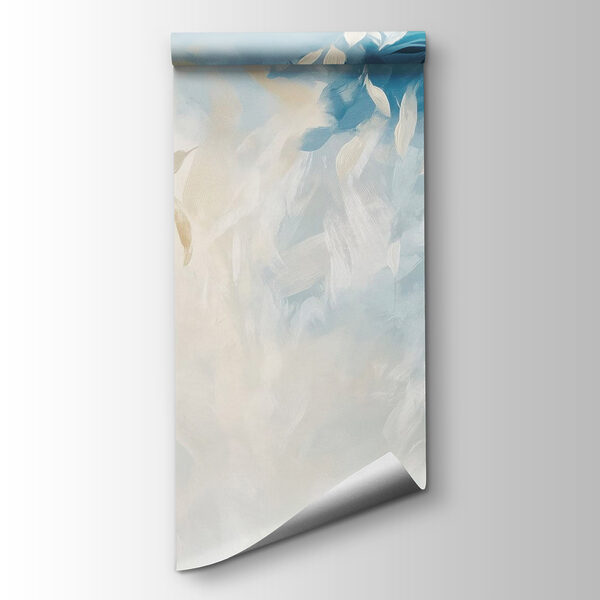 Blue and white background with leaves Blue and white background with leaves