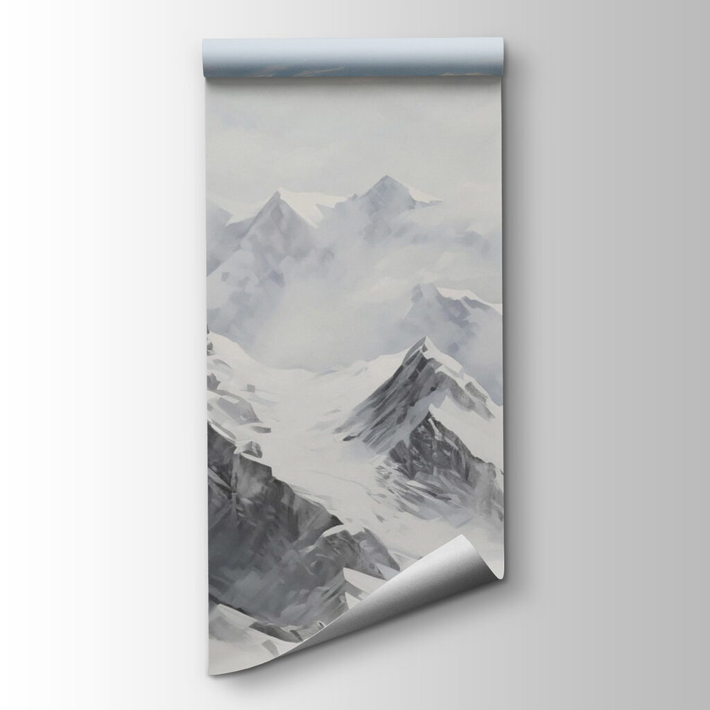 Snowy mountain range with clouds Snowy mountain range with clouds