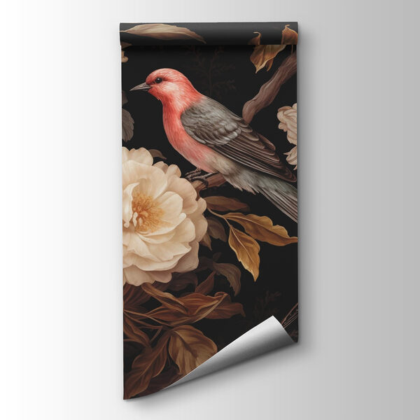 Painting of birds on flowers