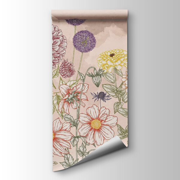 Group of flowers on a beige background