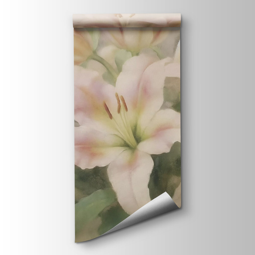 Painting of a group of pink flowers