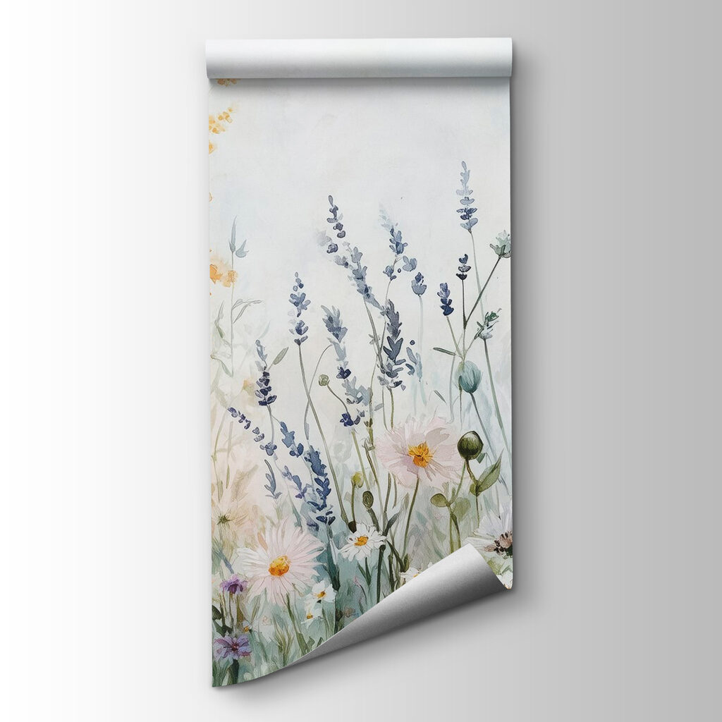 Painting of flowers in a field Painting of flowers in a field