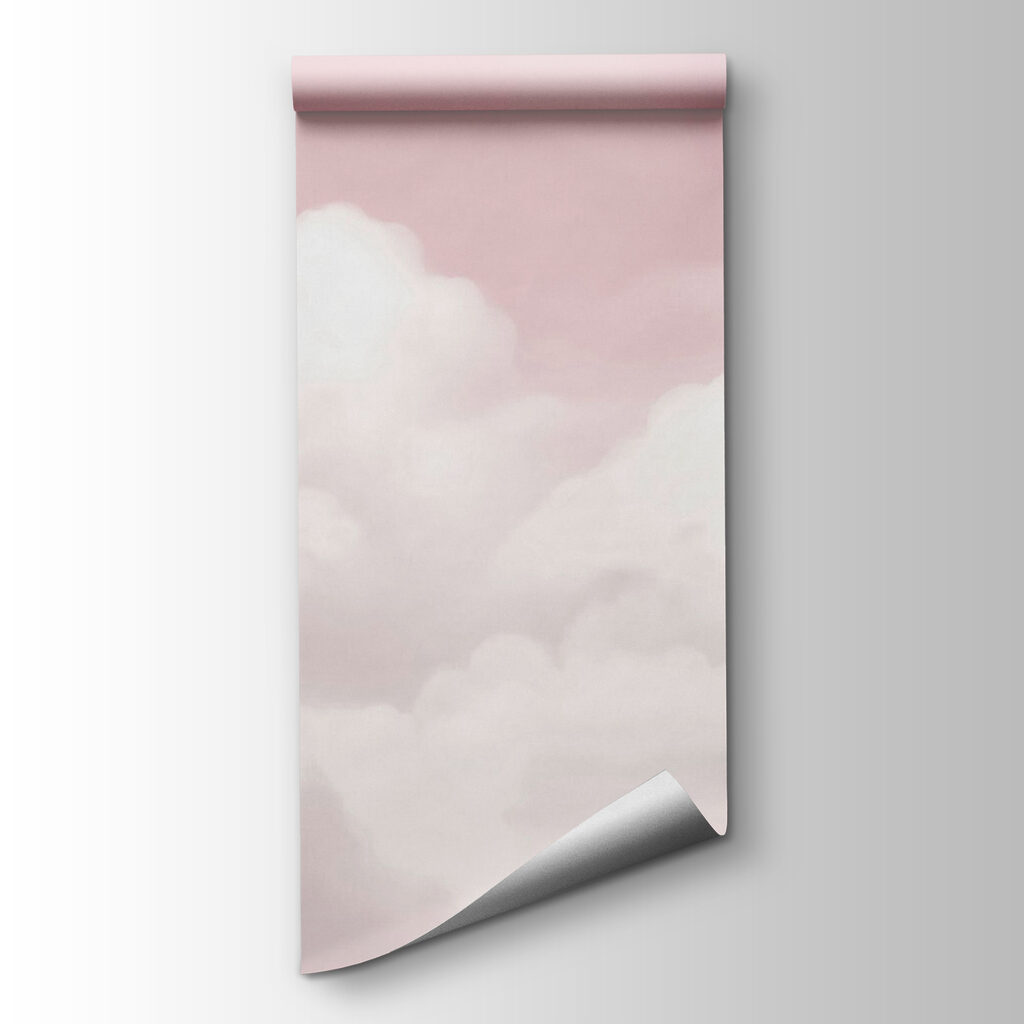 Pink sky with clouds