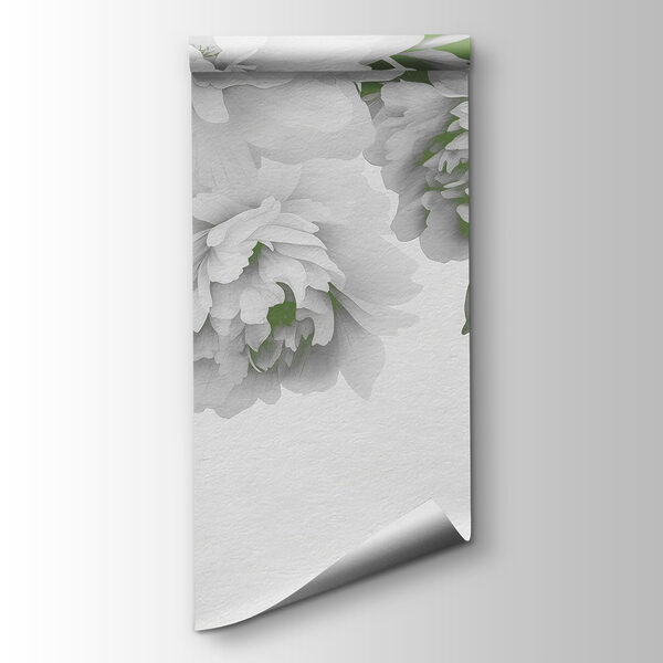 Group of white flowers with green leaves Group of white flowers with green leaves