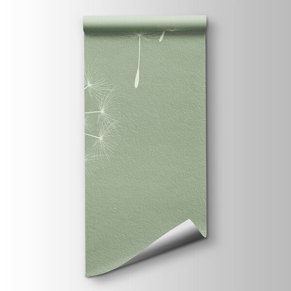 Dandelion seeds flying in the air