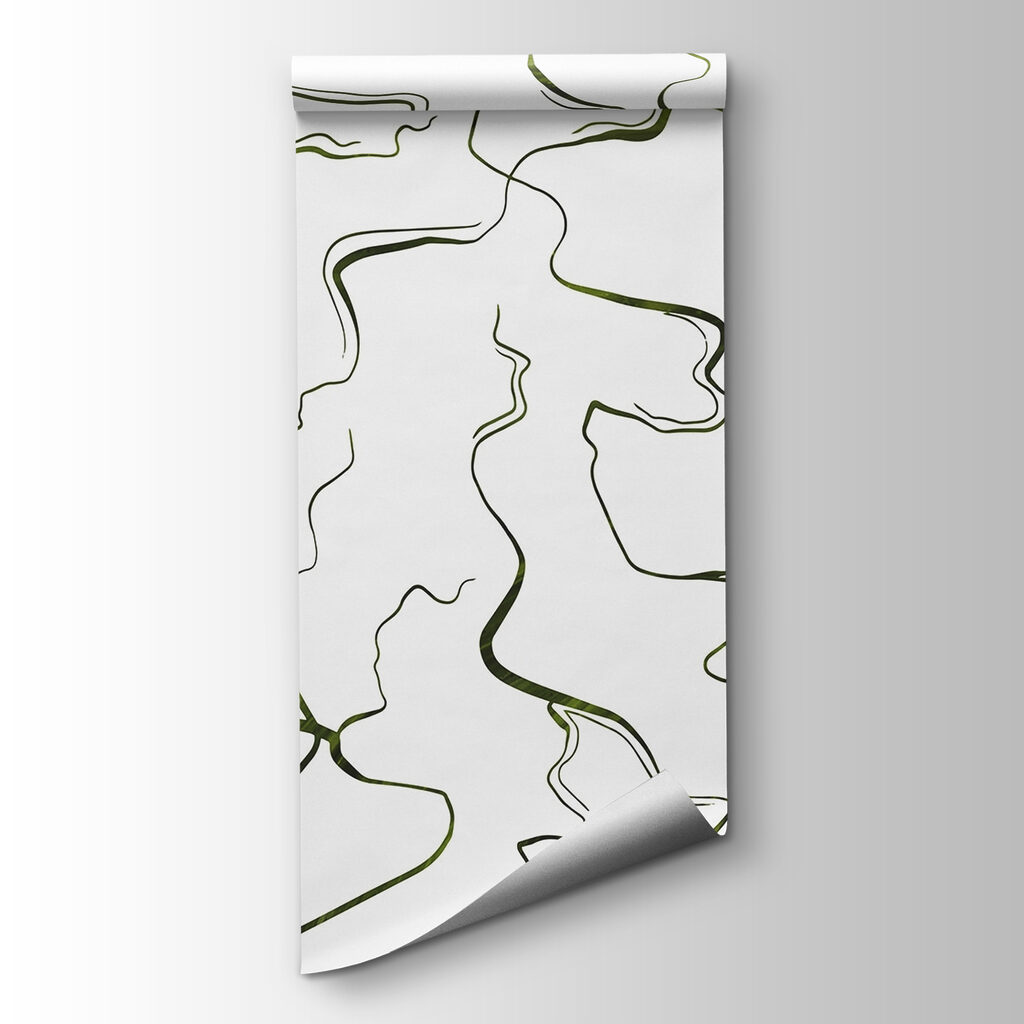 Flowing lines on a white canvas