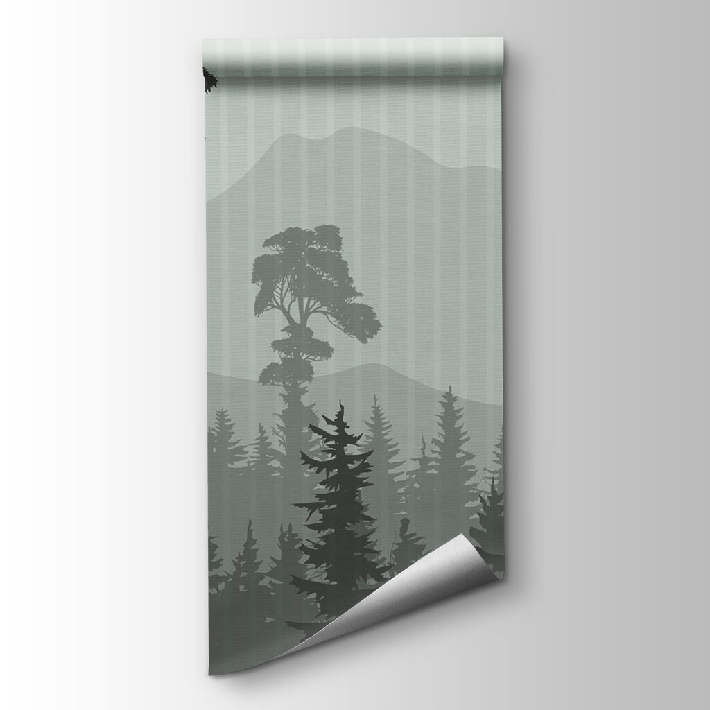 Forest with mountains and trees