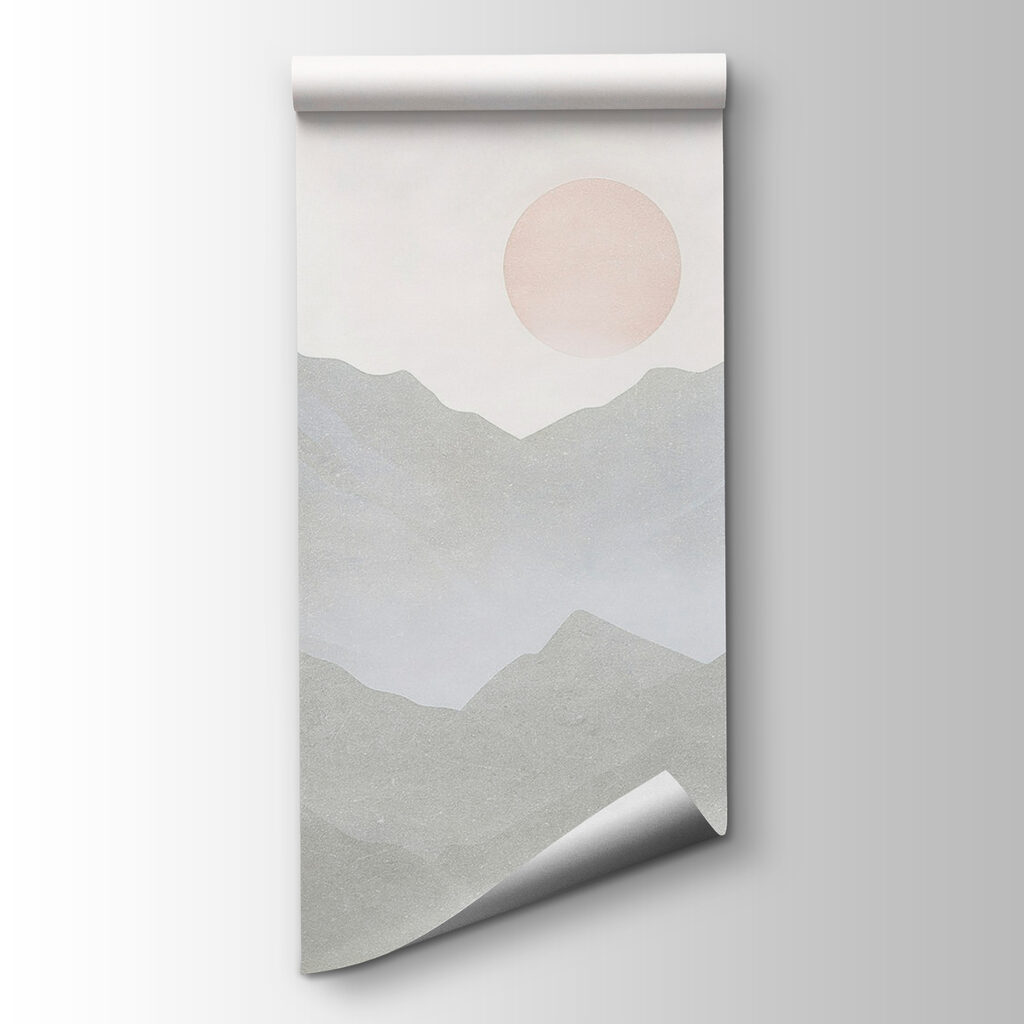 Mountain range with the sun in the distance