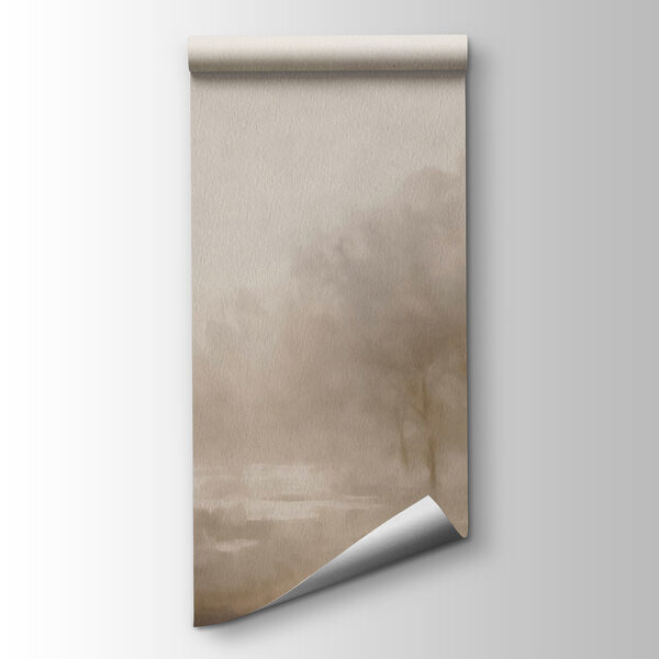 Foggy landscape with trees