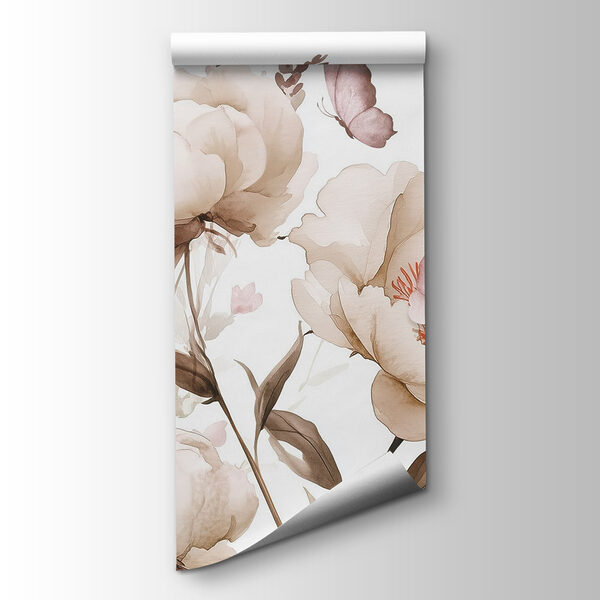 Painting of flowers and butterflies