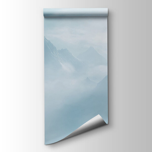 Mountain range with clouds and the sun