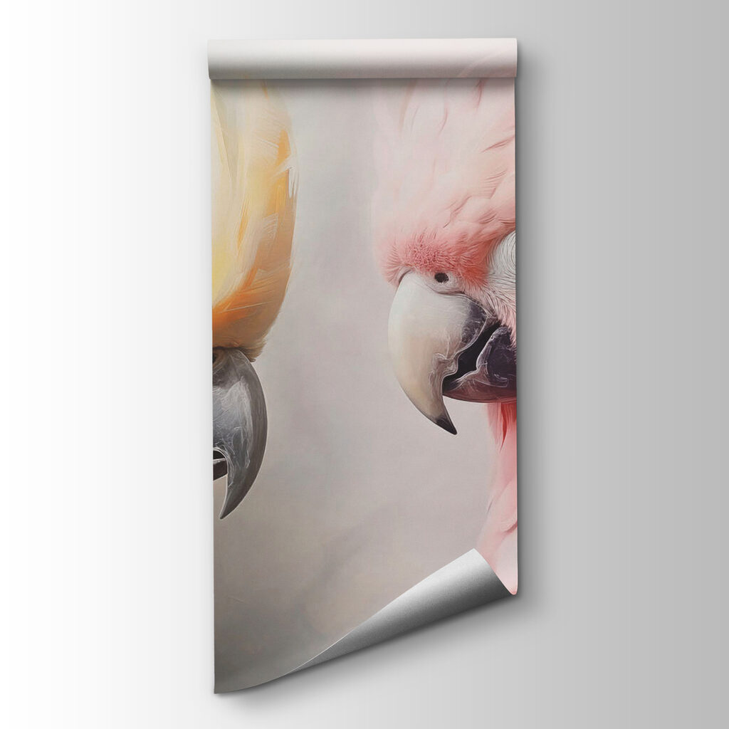 Elegant birds in soft colors