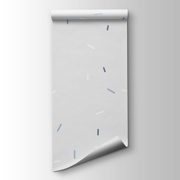 White background with blue and white specks