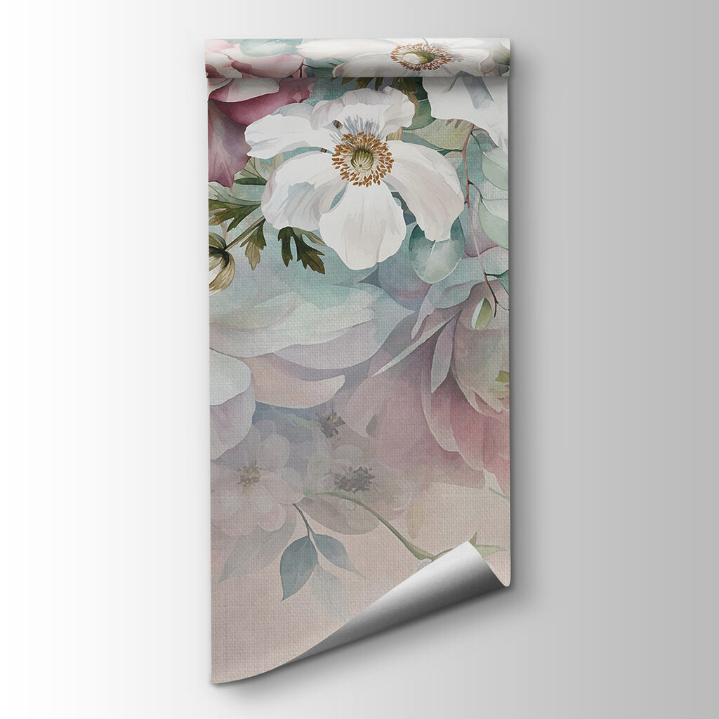 Painting of flowers on a surface