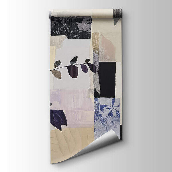 Painting of leaves and squares