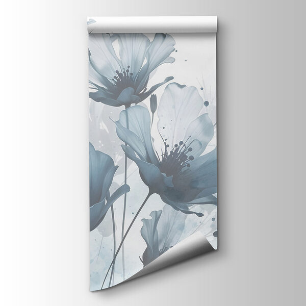 Group of flowers with blue and white colors