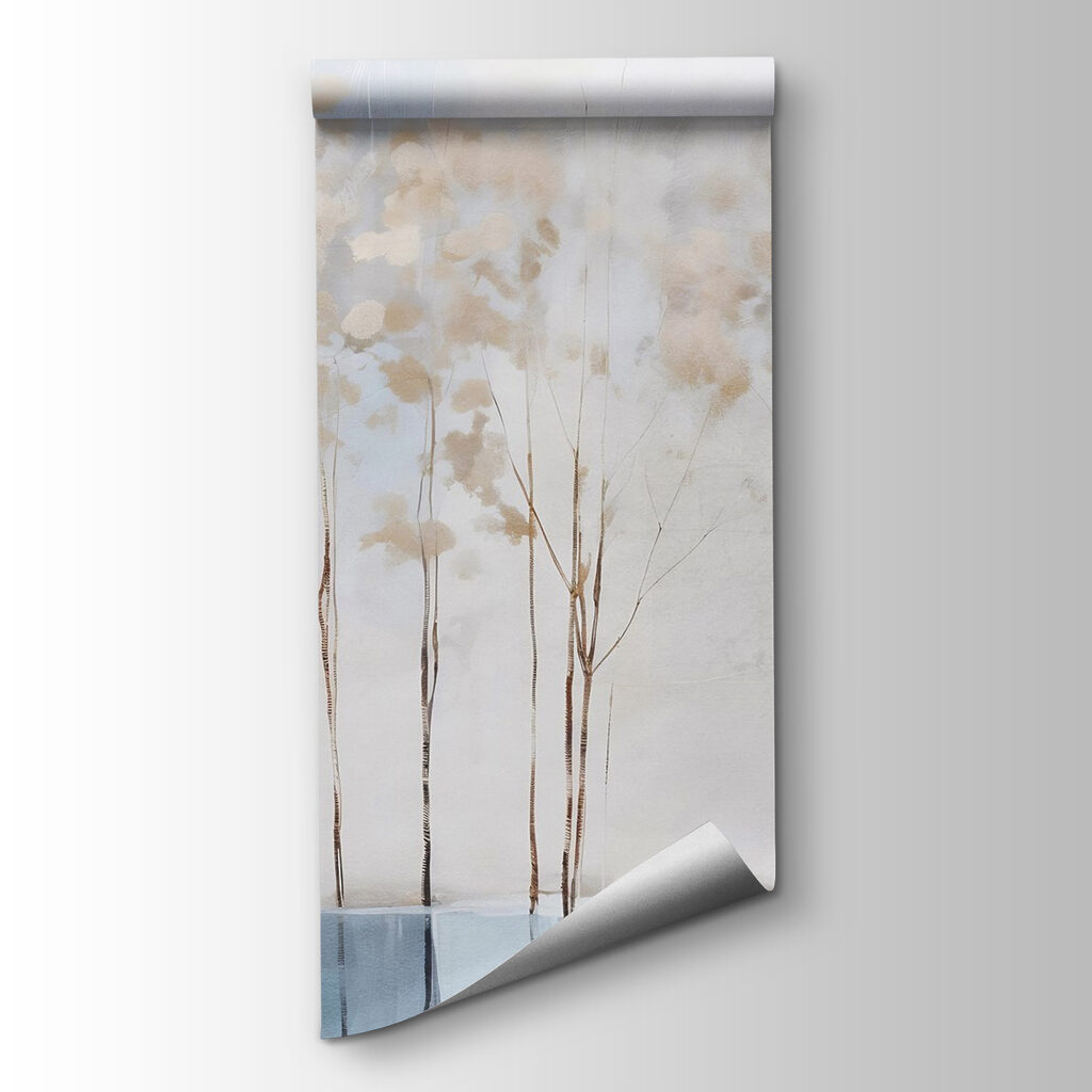 Painting of trees in a row Painting of trees in a row