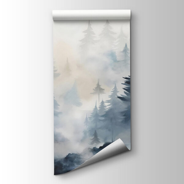 Painting of trees and fog