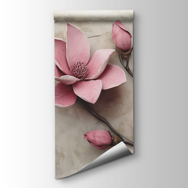 Group of pink flowers on a white surface Group of pink flowers on a white surface