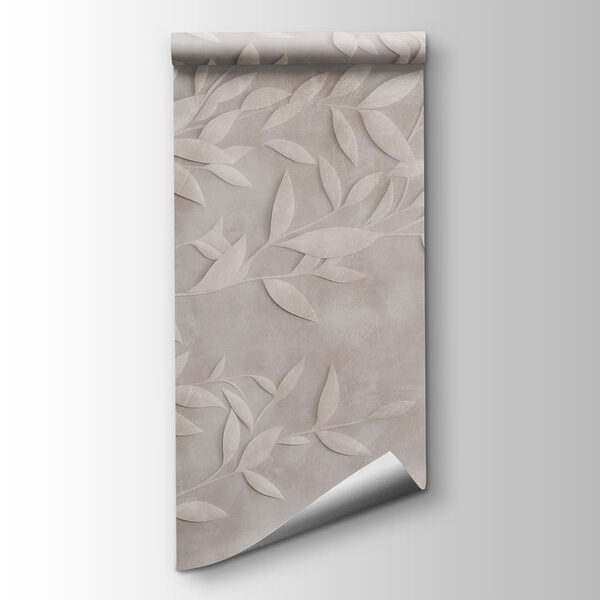 White leaf design on a wall