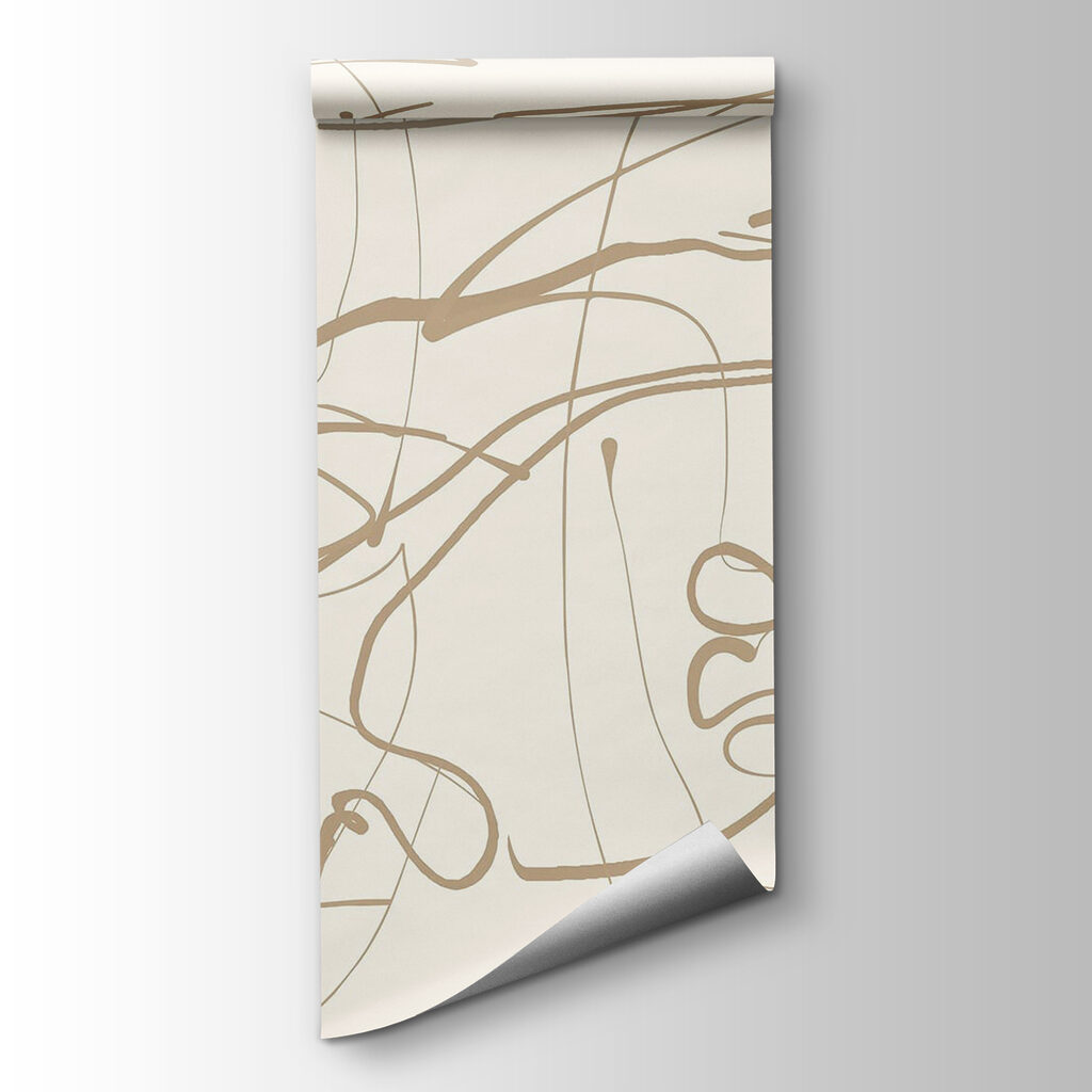 White background with brown lines