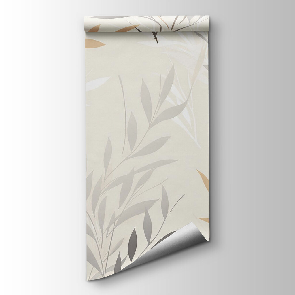 Pattern of leaves on a white background