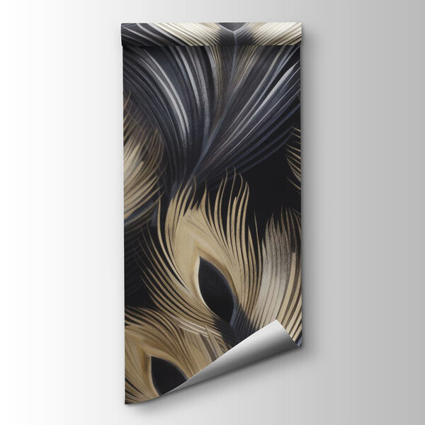 Elegant feathery pattern on dark background