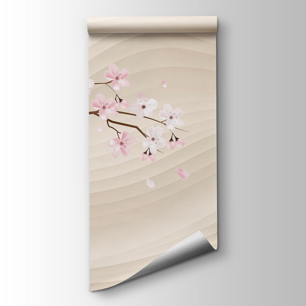 Tree branch with white and pink flowers Tree branch with white and pink flowers