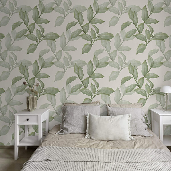 Wall murals Pattern of leaves on a white background (SKU: t00384) Wall murals Wall murals Pattern of leaves on a white background (SKU: t00384)