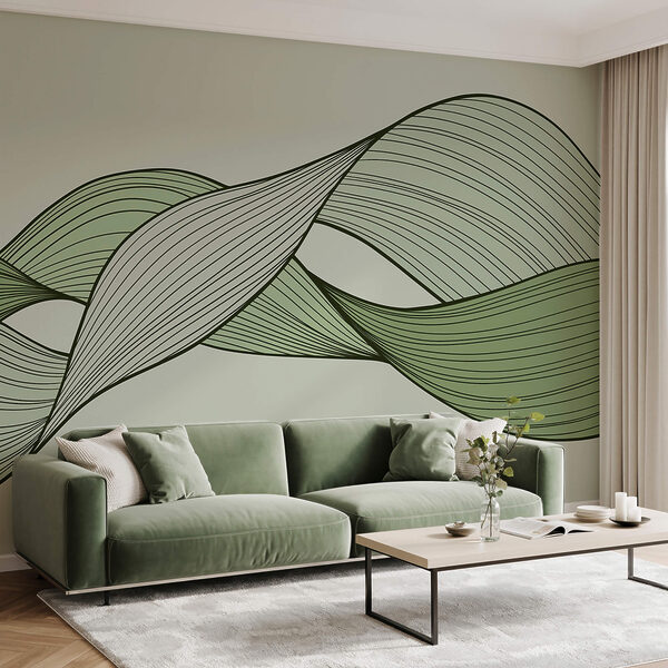 Green and black wavy lines